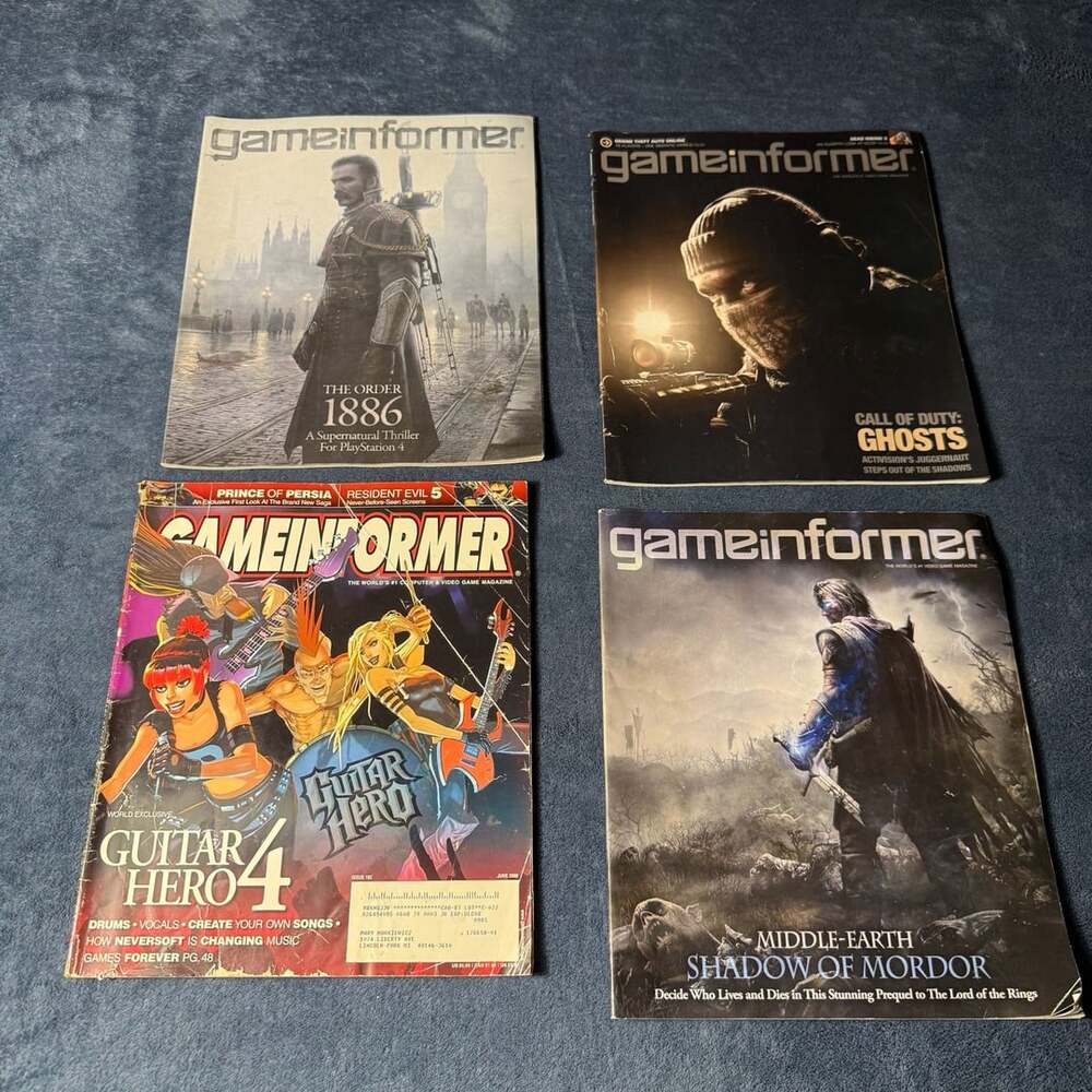 Game Informer Magazine Lot of 4 The Order Call of Duty Guitar Hero